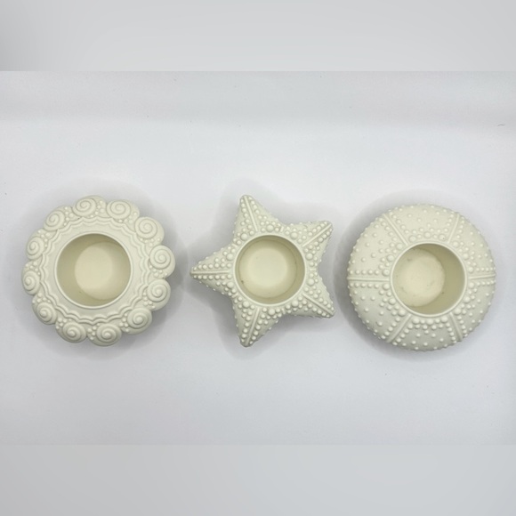 PartyLite Other - 4/$25 PartyLite Set Of 3 Sea Shell Tea Light Candle Holders Starfish Ivory Cream
